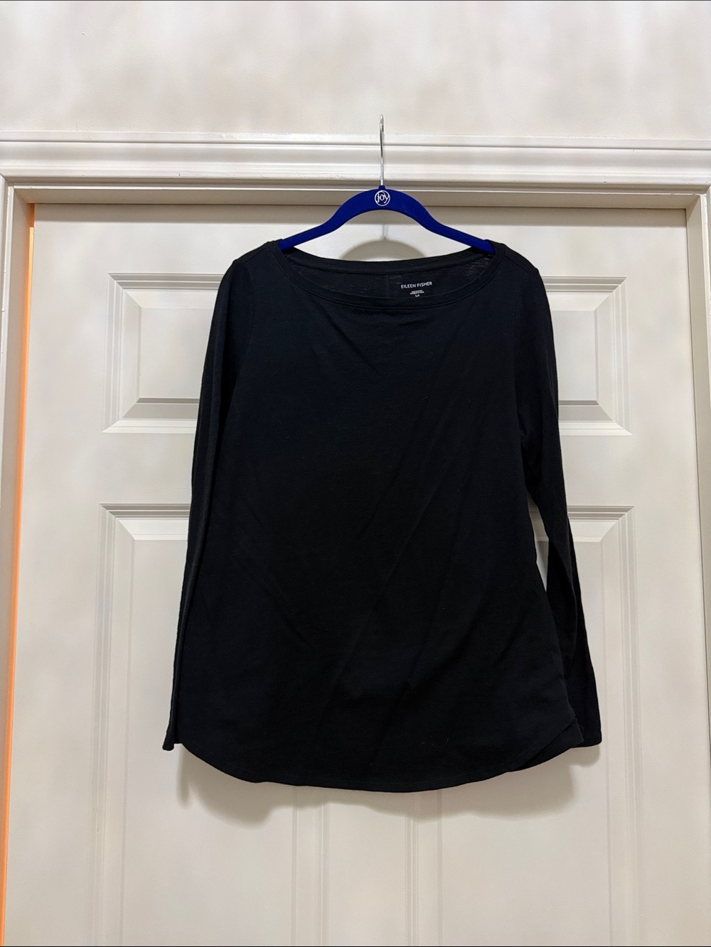 Eileen Fisher Black Long Sleeve Scoop Neck Tee size S/P